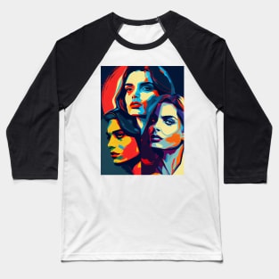 Abstract pop art style three womans Baseball T-Shirt